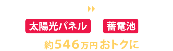電気代が月１万円 実質ゼロ円！？ 太陽光パネル＋蓄電池で最大546万円おトクに